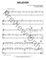 Believer piano sheet music cover